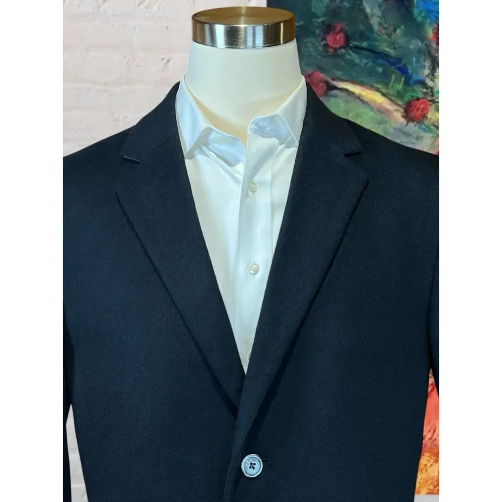 Kenneth Cole Mens 44L Dark Navy Blue Walking Topcoat Overcoat - Picture 3 of 15